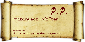 Pribinyecz Péter névjegykártya